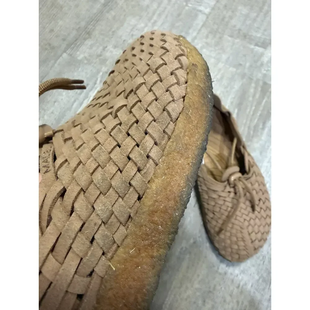 Malibu Unisex Sandals Latigo SUEDE Weave Shoe Vegan W 8 M 5 EUC